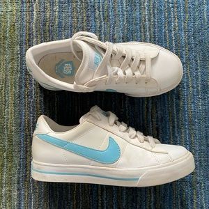 White & Baby Blue Nikes